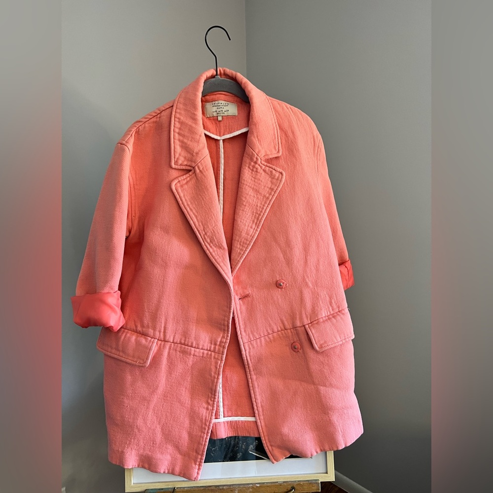 ZARA XS Coral Pink Blazer